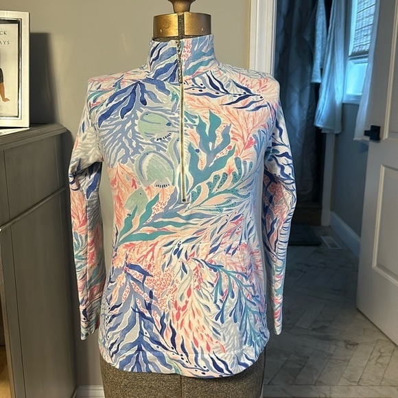 Lilly Pulitzer half zip popover with pockets women’s size XS - Picture 1 of 9